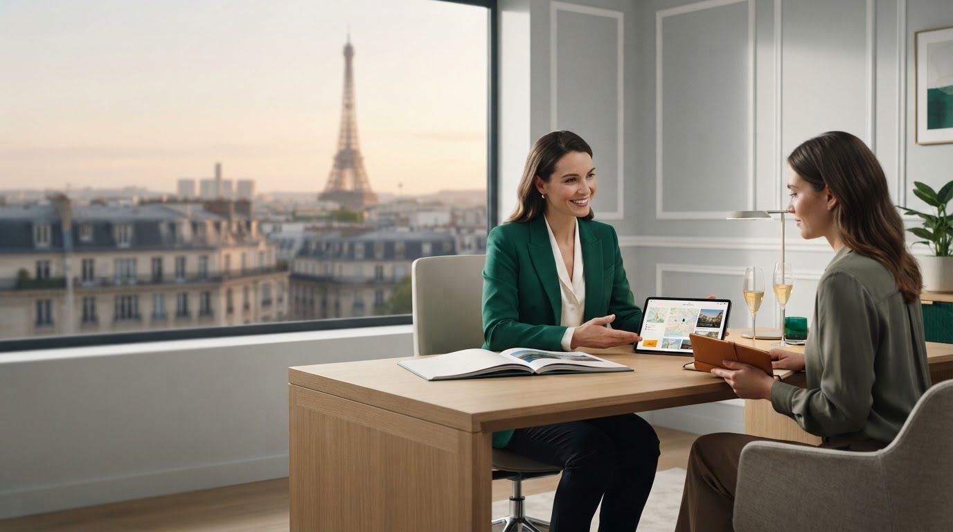 Voyage Privé — visualisation abstraite de flux de données financières analysées par intelligence artificielle